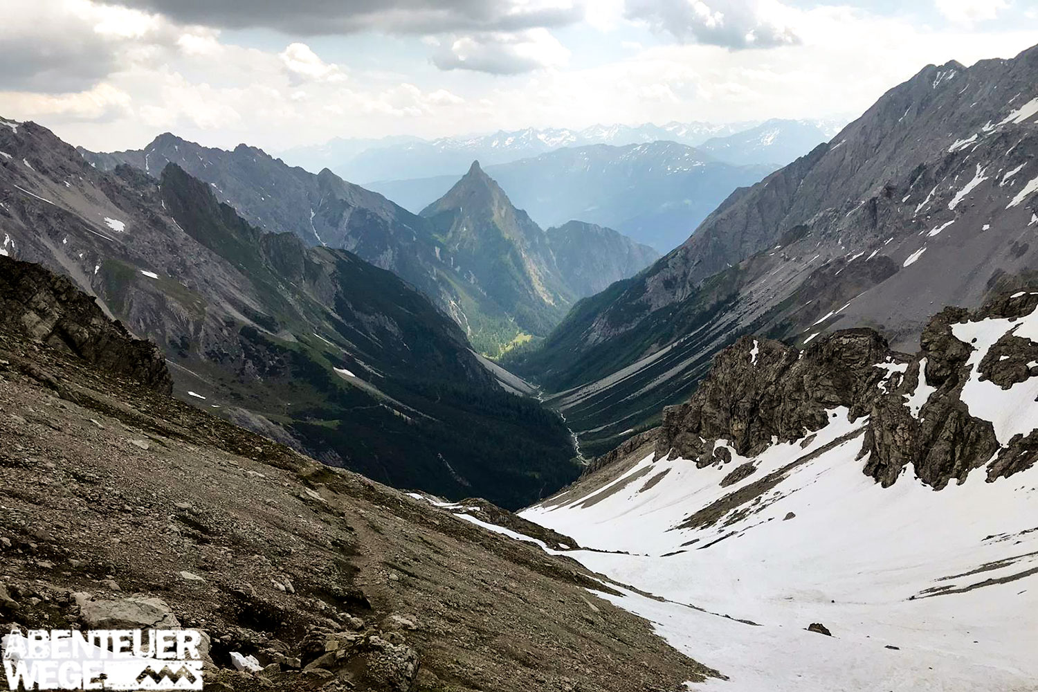 Ausblick auf der Alpenüberquerung von Oberstdorf nach Meran